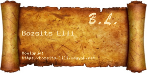 Bozsits Lili névjegykártya