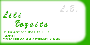 lili bozsits business card